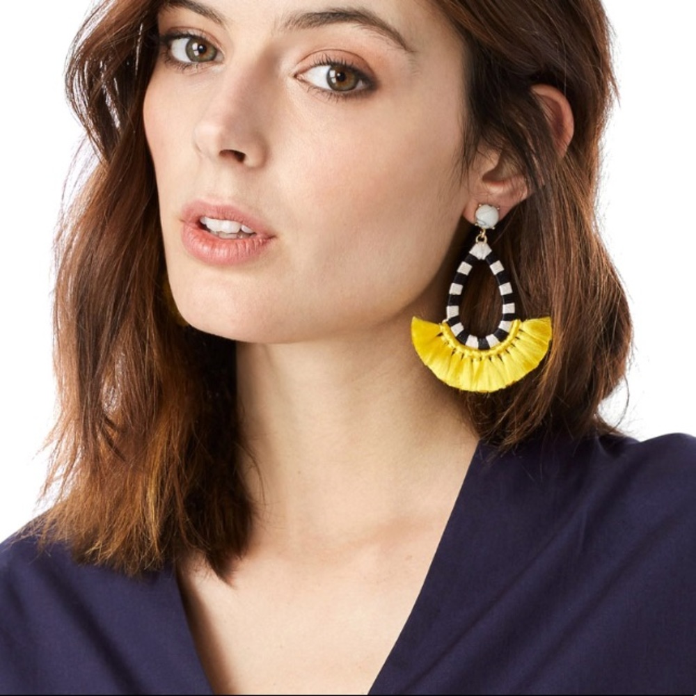 ⚡️ SALE ⚡️Yellow Tassel Marble Dangle Earrings